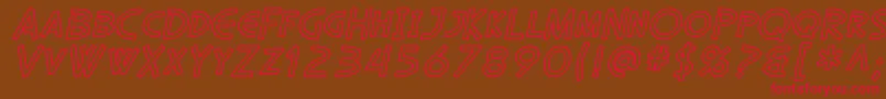 SfDiegoSansOutlineOblique Font – Red Fonts on Brown Background