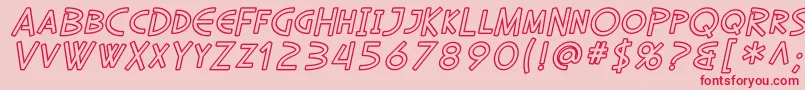 SfDiegoSansOutlineOblique Font – Red Fonts on Pink Background