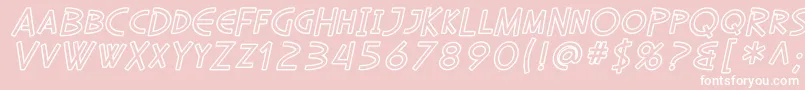 SfDiegoSansOutlineOblique Font – White Fonts on Pink Background