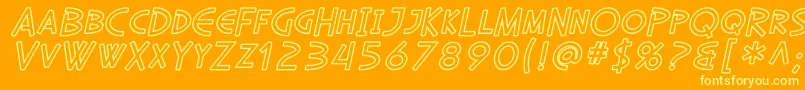 SfDiegoSansOutlineOblique Font – Yellow Fonts on Orange Background