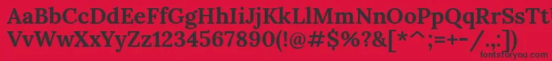 LoraBold Font – Black Fonts on Red Background