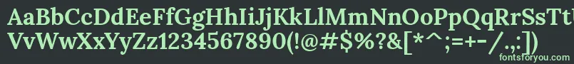 フォントLoraBold – 黒い背景に緑の文字