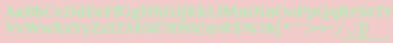 LoraBold Font – Green Fonts on Pink Background