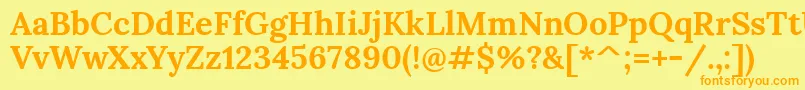 LoraBold Font – Orange Fonts on Yellow Background