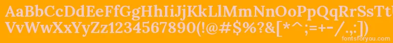 LoraBold Font – Pink Fonts on Orange Background