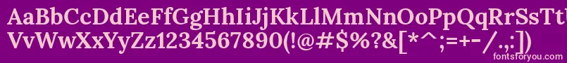 LoraBold Font – Pink Fonts on Purple Background