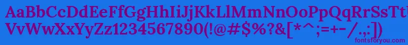 LoraBold Font – Purple Fonts on Blue Background