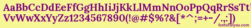 LoraBold Font – Purple Fonts on Yellow Background