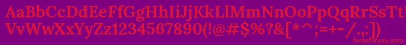 LoraBold Font – Red Fonts on Purple Background