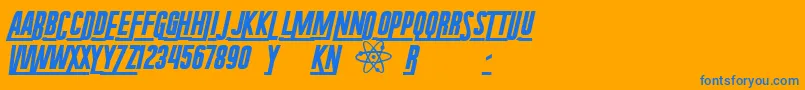RadiumCorp Font – Blue Fonts on Orange Background