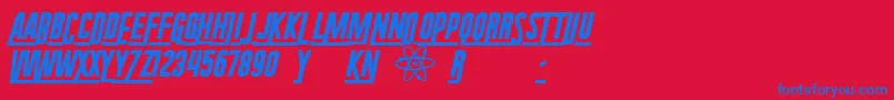 RadiumCorp-fontti – siniset fontit punaisella taustalla