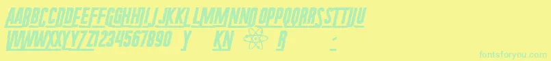 RadiumCorp Font – Green Fonts on Yellow Background