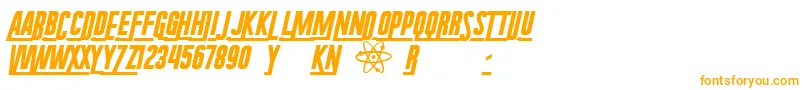 RadiumCorp-Schriftart – Orangefarbene Schriften auf weißem Hintergrund