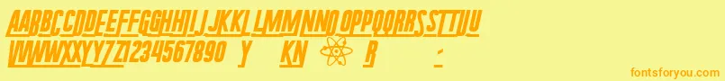 RadiumCorp Font – Orange Fonts on Yellow Background