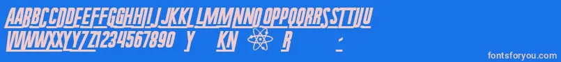 RadiumCorp-fontti – vaaleanpunaiset fontit sinisellä taustalla