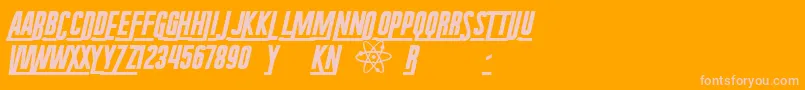 RadiumCorp-fontti – vaaleanpunaiset fontit oranssilla taustalla