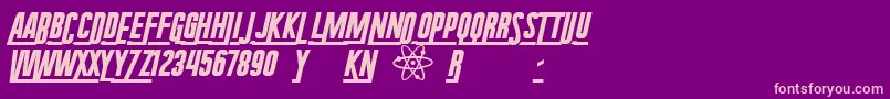 RadiumCorp-fontti – vaaleanpunaiset fontit violetilla taustalla