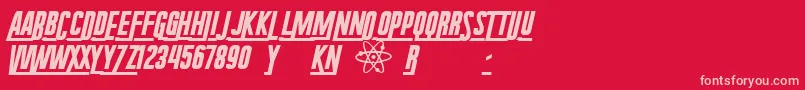 RadiumCorp-Schriftart – Rosa Schriften auf rotem Hintergrund