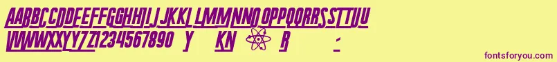 RadiumCorp-fontti – violetit fontit keltaisella taustalla