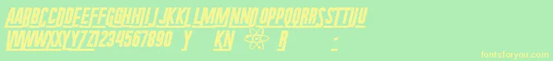 RadiumCorp-fontti – keltaiset fontit vihreällä taustalla