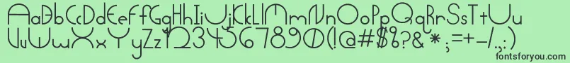 フォントArctic – 緑の背景に黒い文字