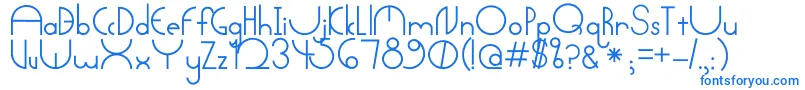 フォントArctic – 白い背景に青い文字