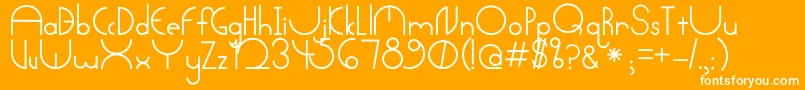 フォントArctic – オレンジの背景に白い文字