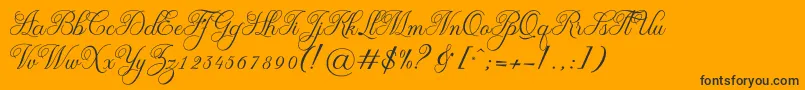 OliviaRegular-Schriftart – Schwarze Schriften auf orangefarbenem Hintergrund