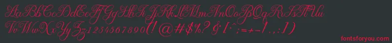 OliviaRegular Font – Red Fonts on Black Background