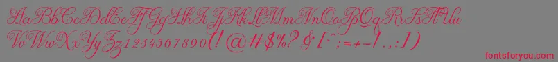 OliviaRegular Font – Red Fonts on Gray Background
