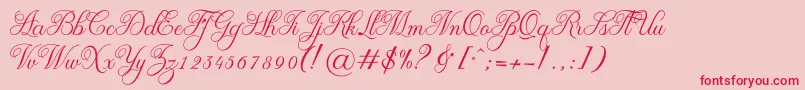 OliviaRegular Font – Red Fonts on Pink Background