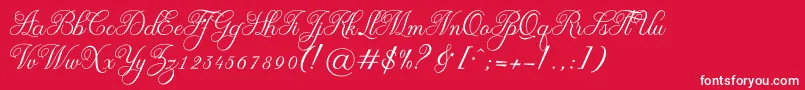 OliviaRegular Font – White Fonts on Red Background