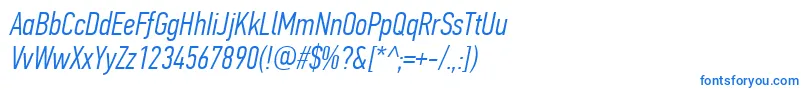 PfdintextcompproLightitalic Font – Blue Fonts on White Background