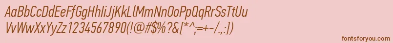 PfdintextcompproLightitalic Font – Brown Fonts on Pink Background