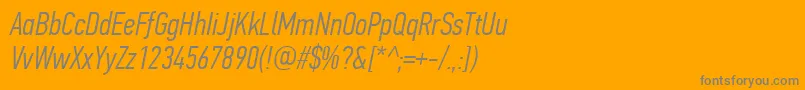PfdintextcompproLightitalic Font – Gray Fonts on Orange Background