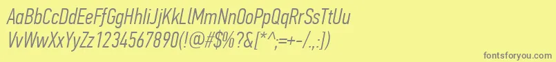 PfdintextcompproLightitalic Font – Gray Fonts on Yellow Background