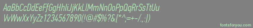 PfdintextcompproLightitalic Font – Green Fonts on Gray Background