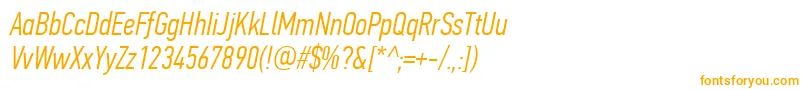 PfdintextcompproLightitalic Font – Orange Fonts on White Background