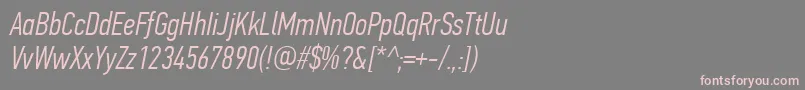 PfdintextcompproLightitalic Font – Pink Fonts on Gray Background