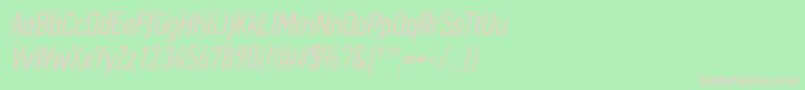 PfdintextcompproLightitalic Font – Pink Fonts on Green Background