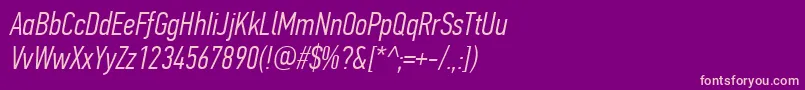 PfdintextcompproLightitalic Font – Pink Fonts on Purple Background