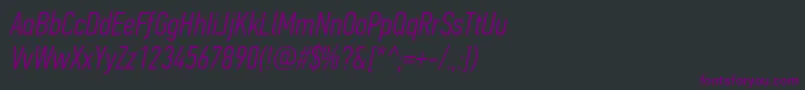 PfdintextcompproLightitalic Font – Purple Fonts on Black Background