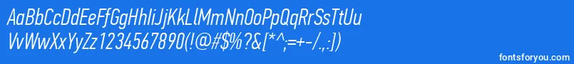 PfdintextcompproLightitalic Font – White Fonts on Blue Background