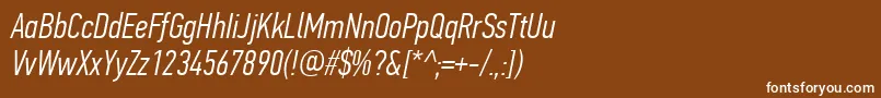PfdintextcompproLightitalic Font – White Fonts on Brown Background