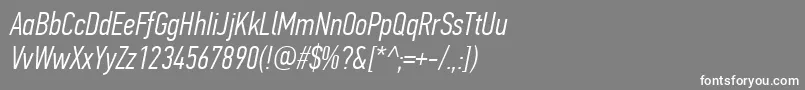 PfdintextcompproLightitalic Font – White Fonts on Gray Background