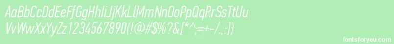 PfdintextcompproLightitalic Font – White Fonts on Green Background