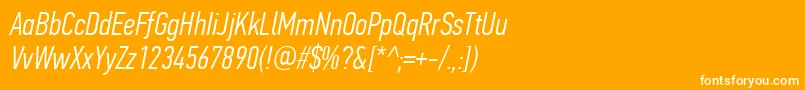 PfdintextcompproLightitalic Font – White Fonts on Orange Background