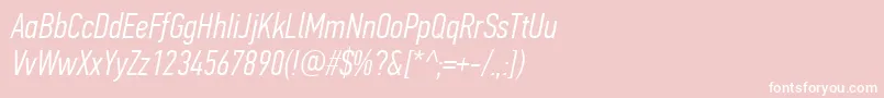 PfdintextcompproLightitalic Font – White Fonts on Pink Background