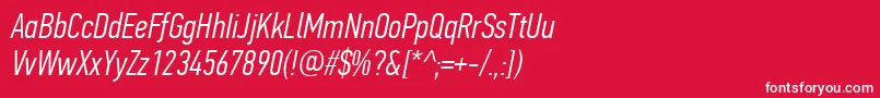 PfdintextcompproLightitalic Font – White Fonts on Red Background