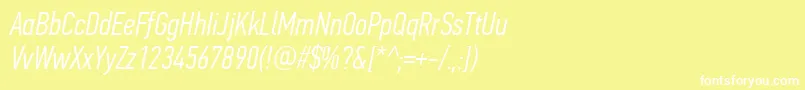 PfdintextcompproLightitalic Font – White Fonts on Yellow Background